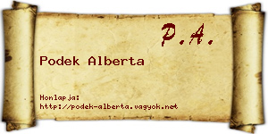 Podek Alberta névjegykártya